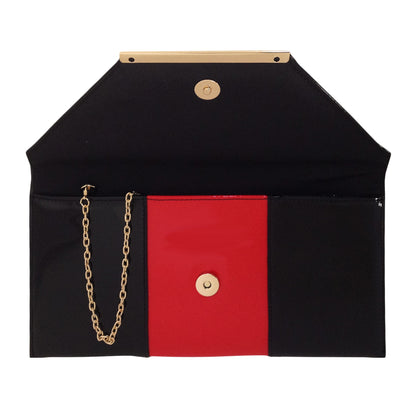 Patent Color Block Envelop Clutch