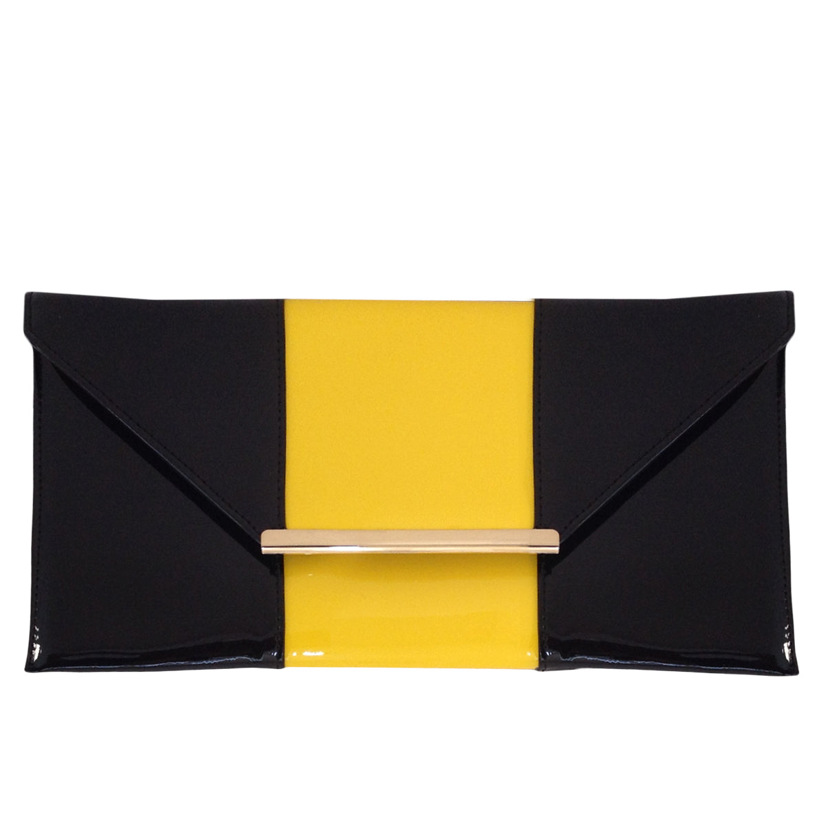 Patent Color Block Envelop Clutch