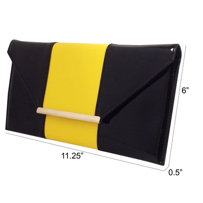 Patent Color Block Envelop Clutch