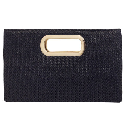 Top Handle Twist Straw Clutch