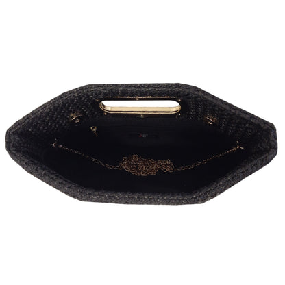 Top Handle Twist Straw Clutch