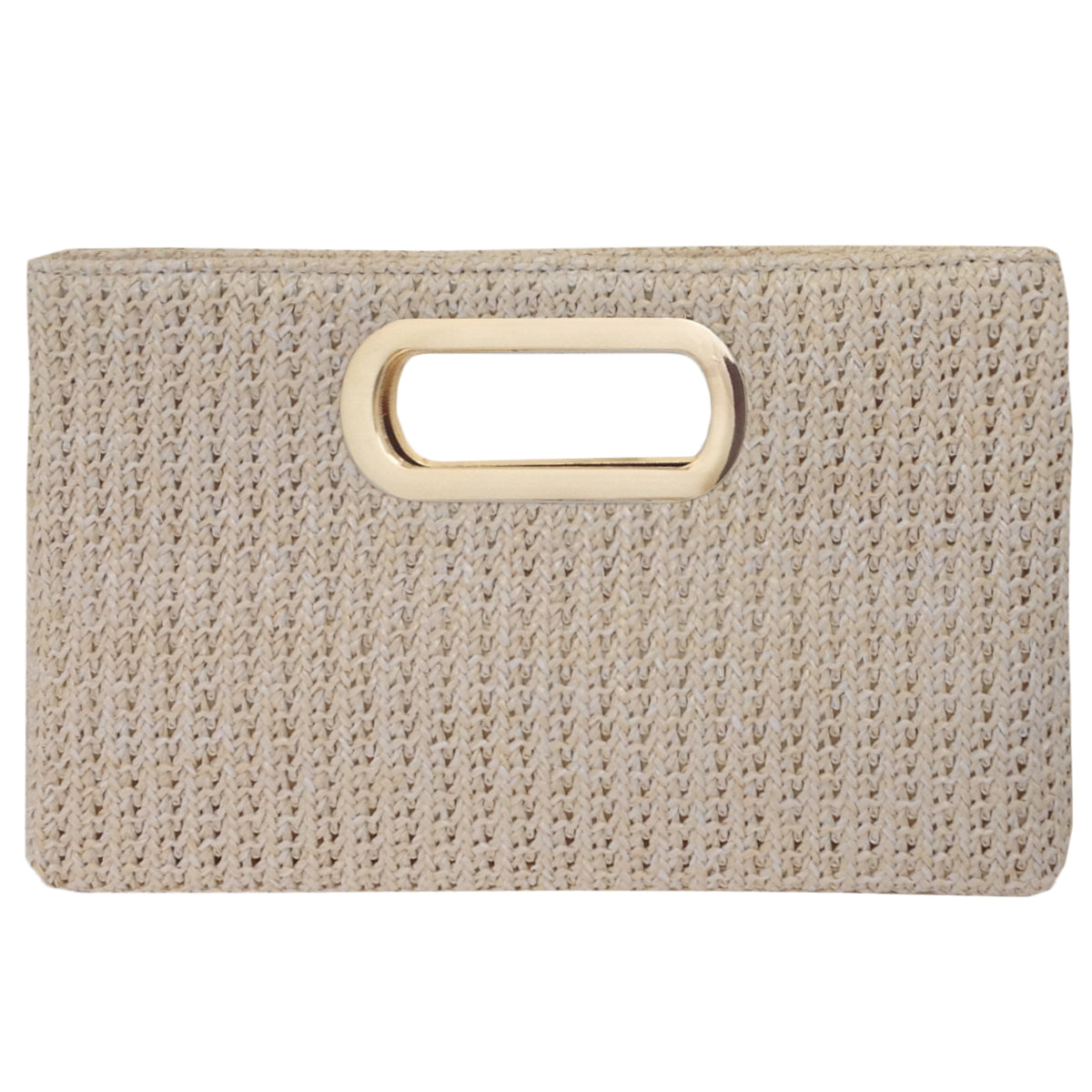 Top Handle Twist Straw Clutch