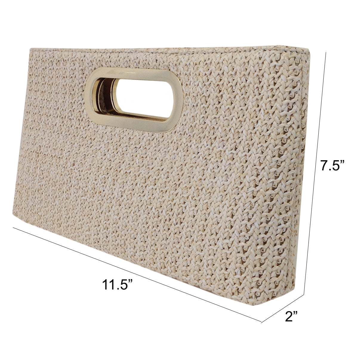 Top Handle Twist Straw Clutch