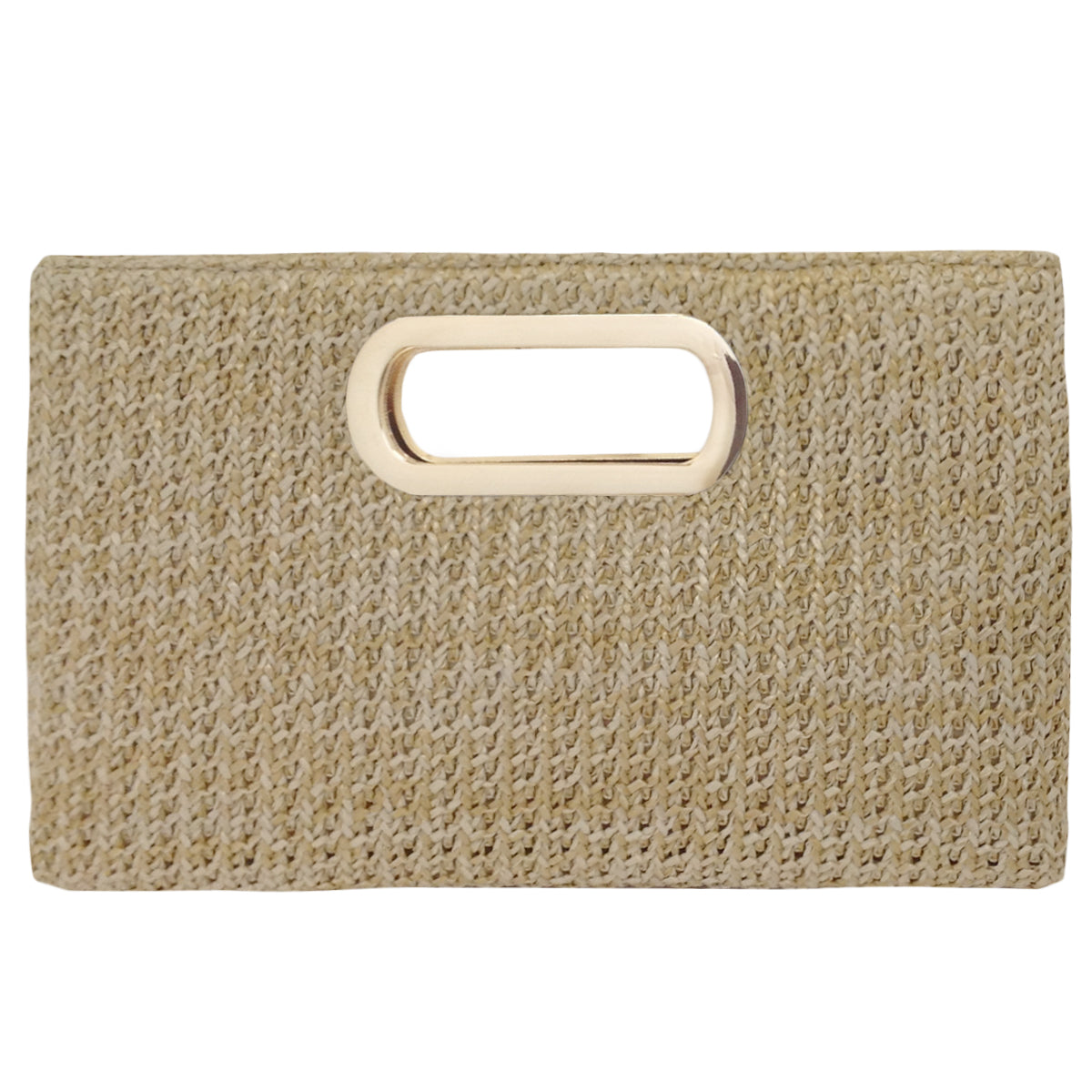 Top Handle Twist Straw Clutch