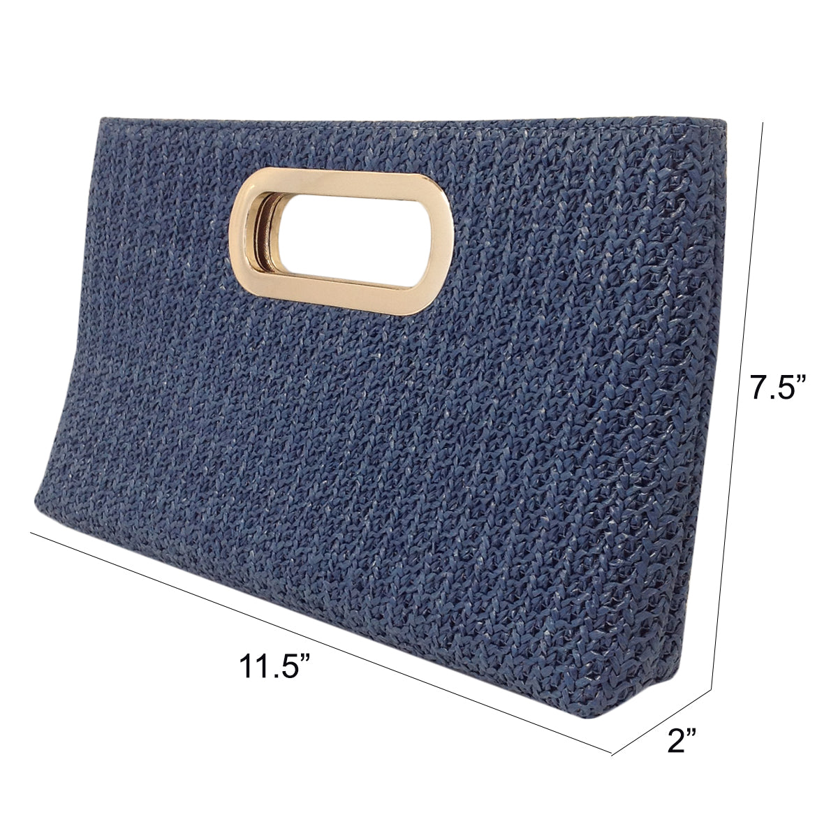 Top Handle Twist Straw Clutch