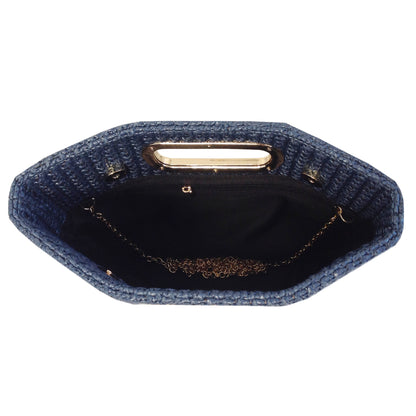 Top Handle Twist Straw Clutch