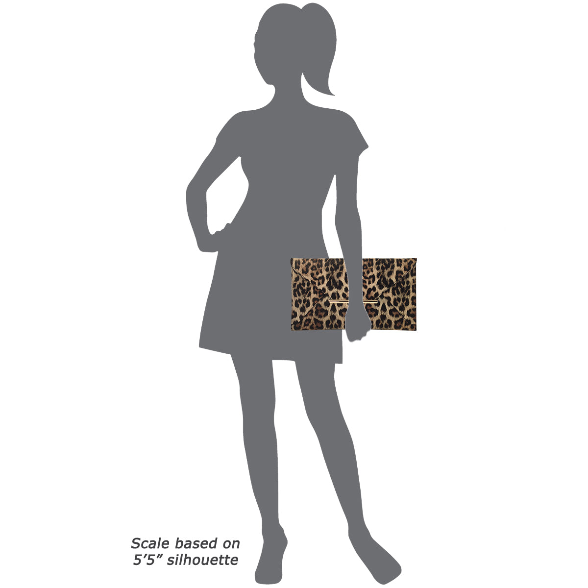 Synthetic Leather Flat Envelope Leopard Print Clutch