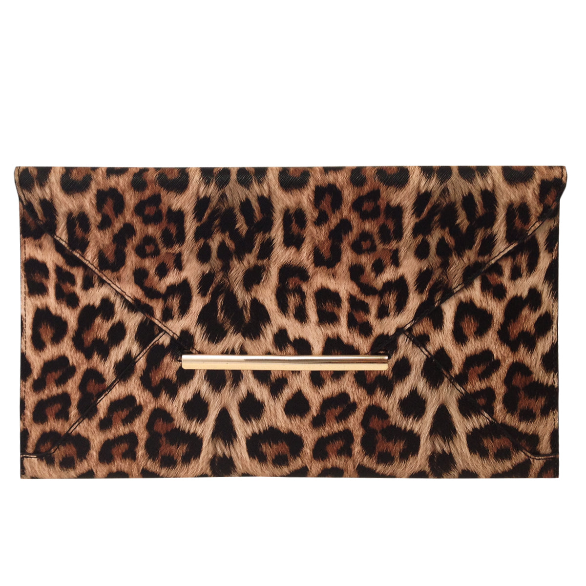 Synthetic Leather Flat Envelope Leopard Print Clutch