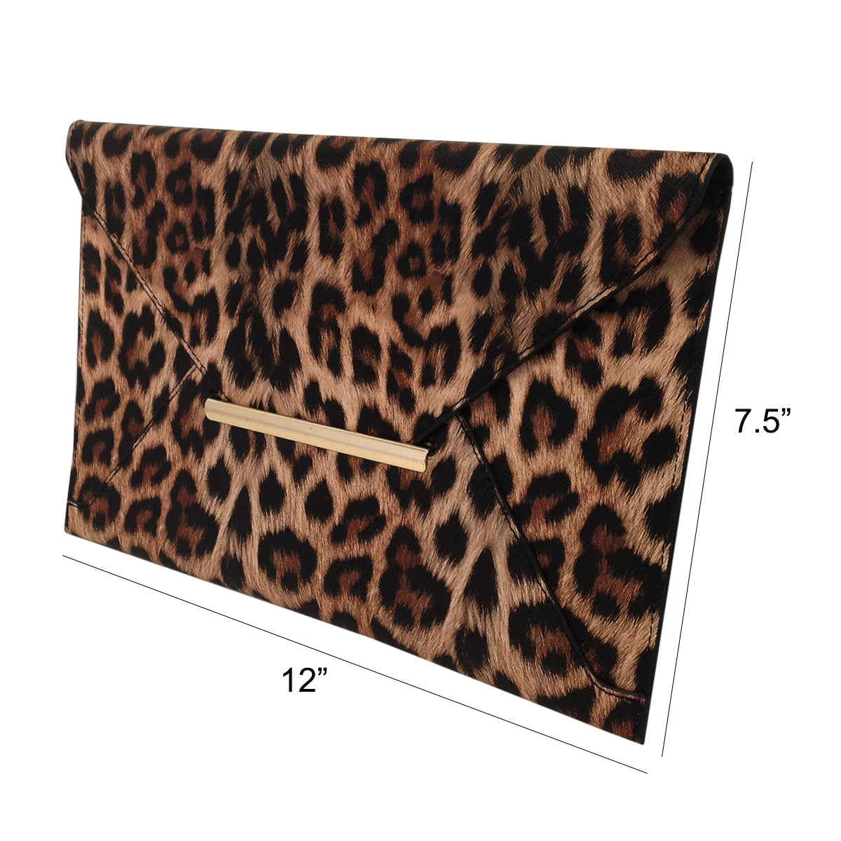 Synthetic Leather Flat Envelope Leopard Print Clutch