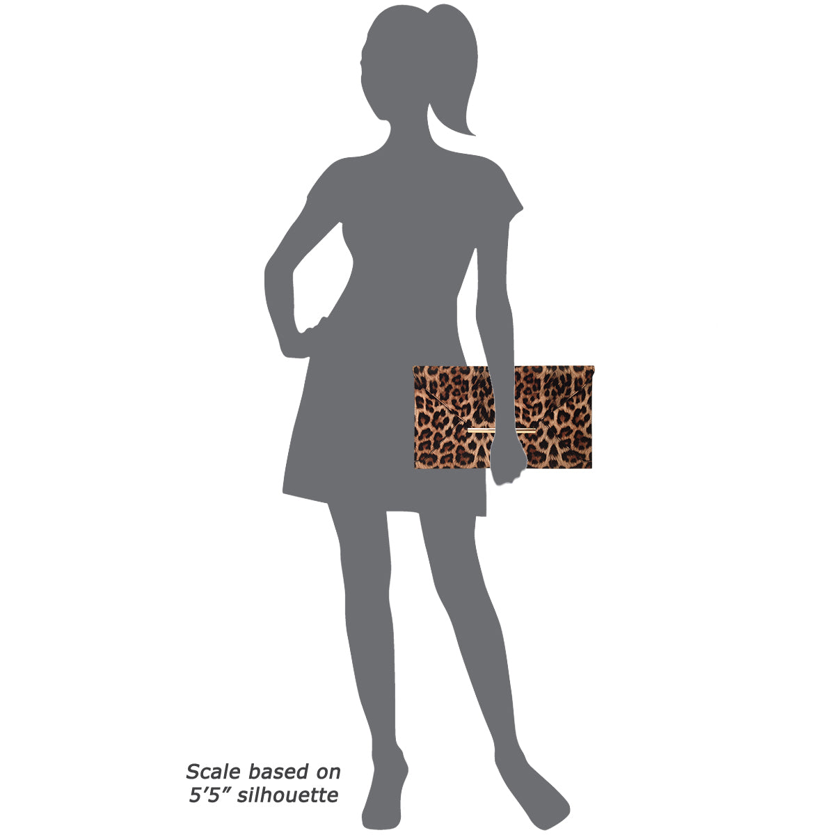 Synthetic Leather Flat Envelope Leopard Print Clutch