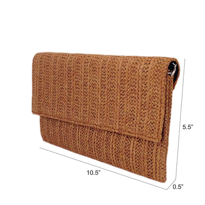 Natural Straw Flat Clutch