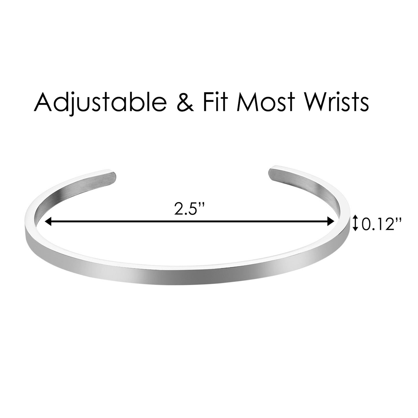 JNB/3001/ Plain Stainless Steel Cuff Bracelet for Personalized Gift