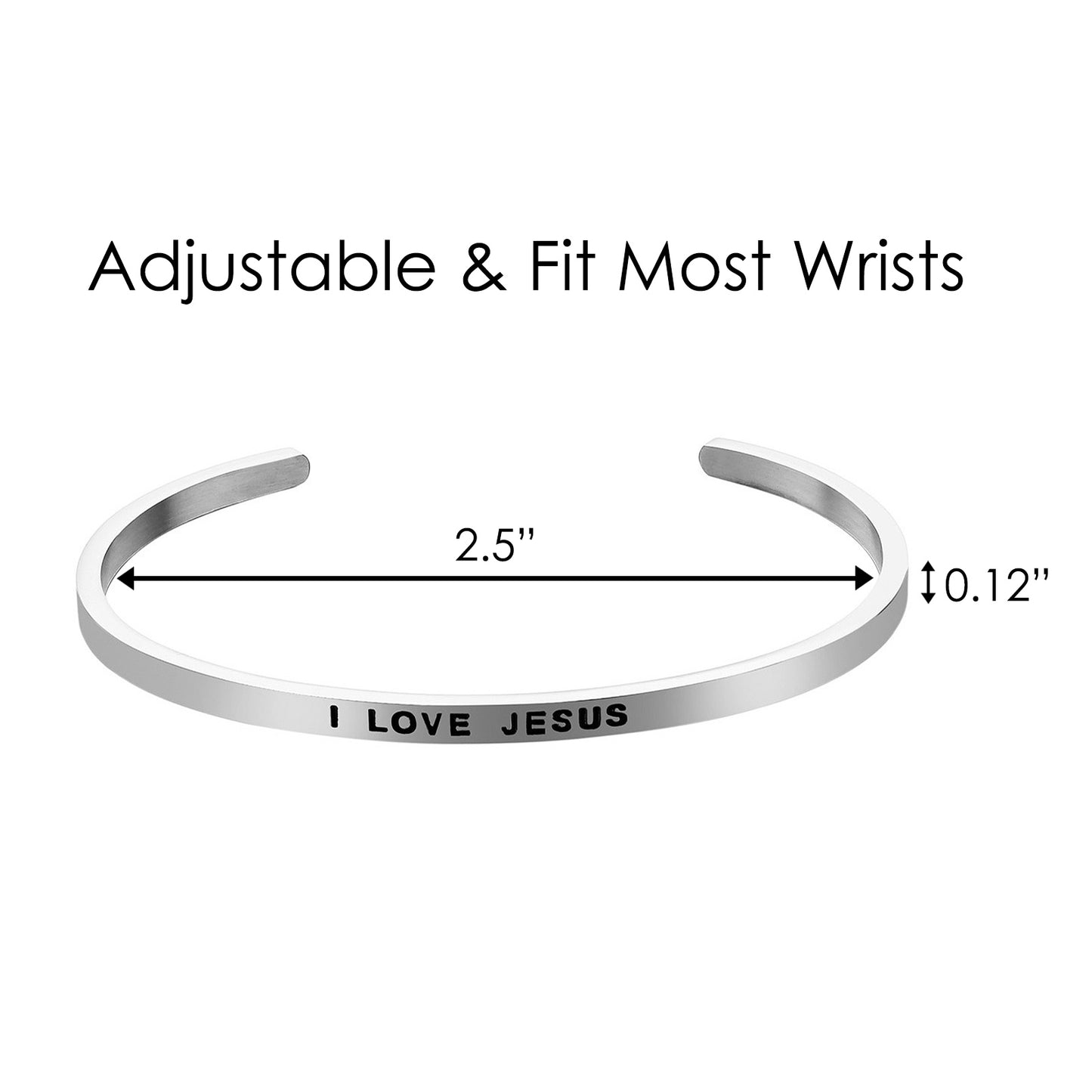 JNB/3002/Inspirational Engraved Stainless Steel Cuff Bracelet Personalized Gift