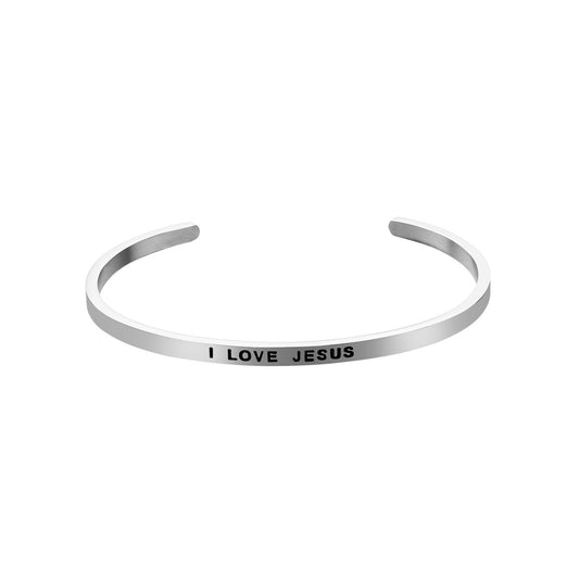 JNB/3002/Inspirational Engraved Stainless Steel Cuff Bracelet Personalized Gift