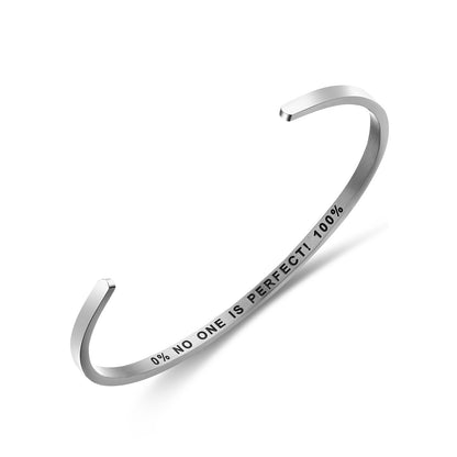 JNB/3003/ Inspirational Engraved Stainless Steel Cuff Bracelet Personalized Gift