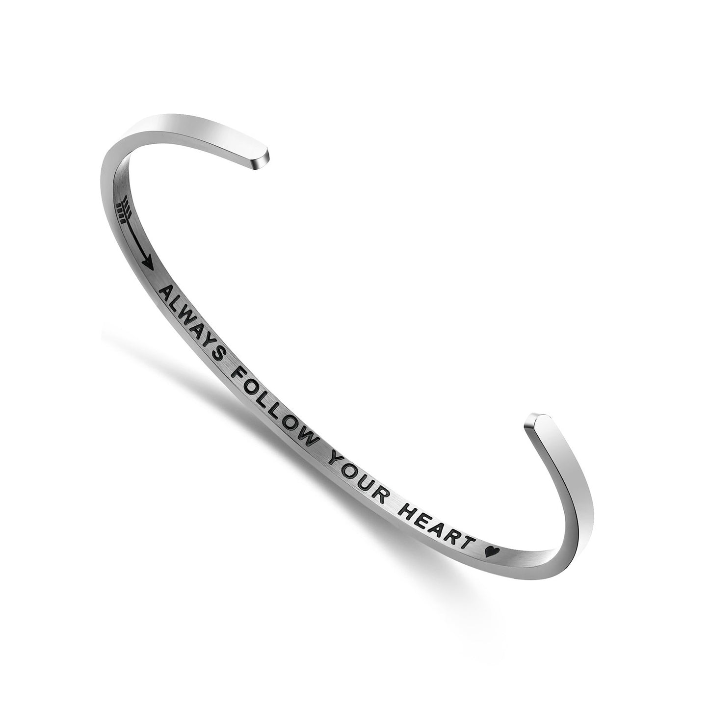 JNB/3004/Inspirational Engraved Stainless Steel Cuff Bracelet Personalized Gift