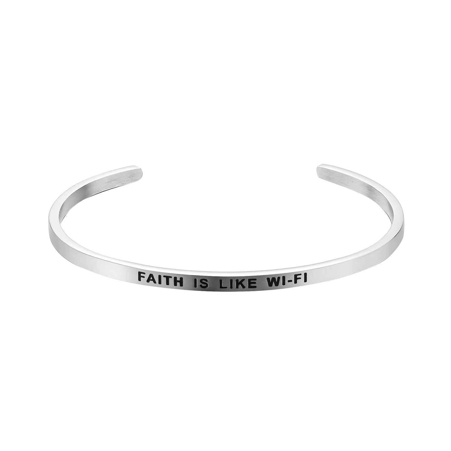 JNB/3005/Inspirational Engraved Stainless Steel Cuff Bracelet Personalized Gift