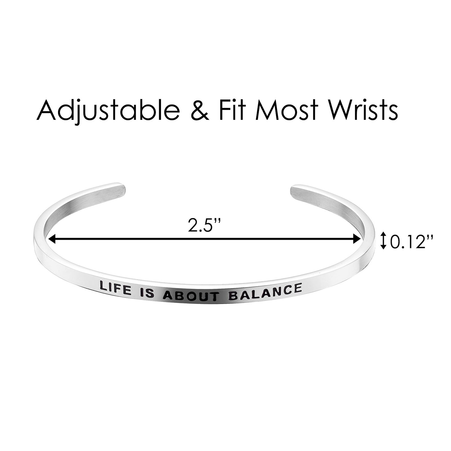 JNB/3006/Inspirational Engraved Stainless Steel Cuff Bracelet Personalized Gift