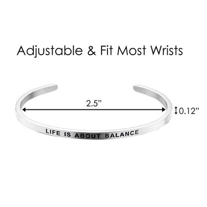 JNB/3006/Inspirational Engraved Stainless Steel Cuff Bracelet Personalized Gift