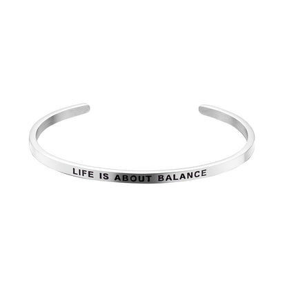 JNB/3006/Inspirational Engraved Stainless Steel Cuff Bracelet Personalized Gift