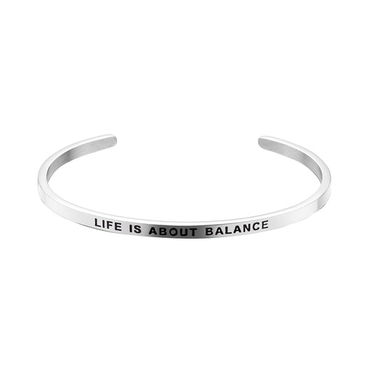 JNB/3006/Inspirational Engraved Stainless Steel Cuff Bracelet Personalized Gift