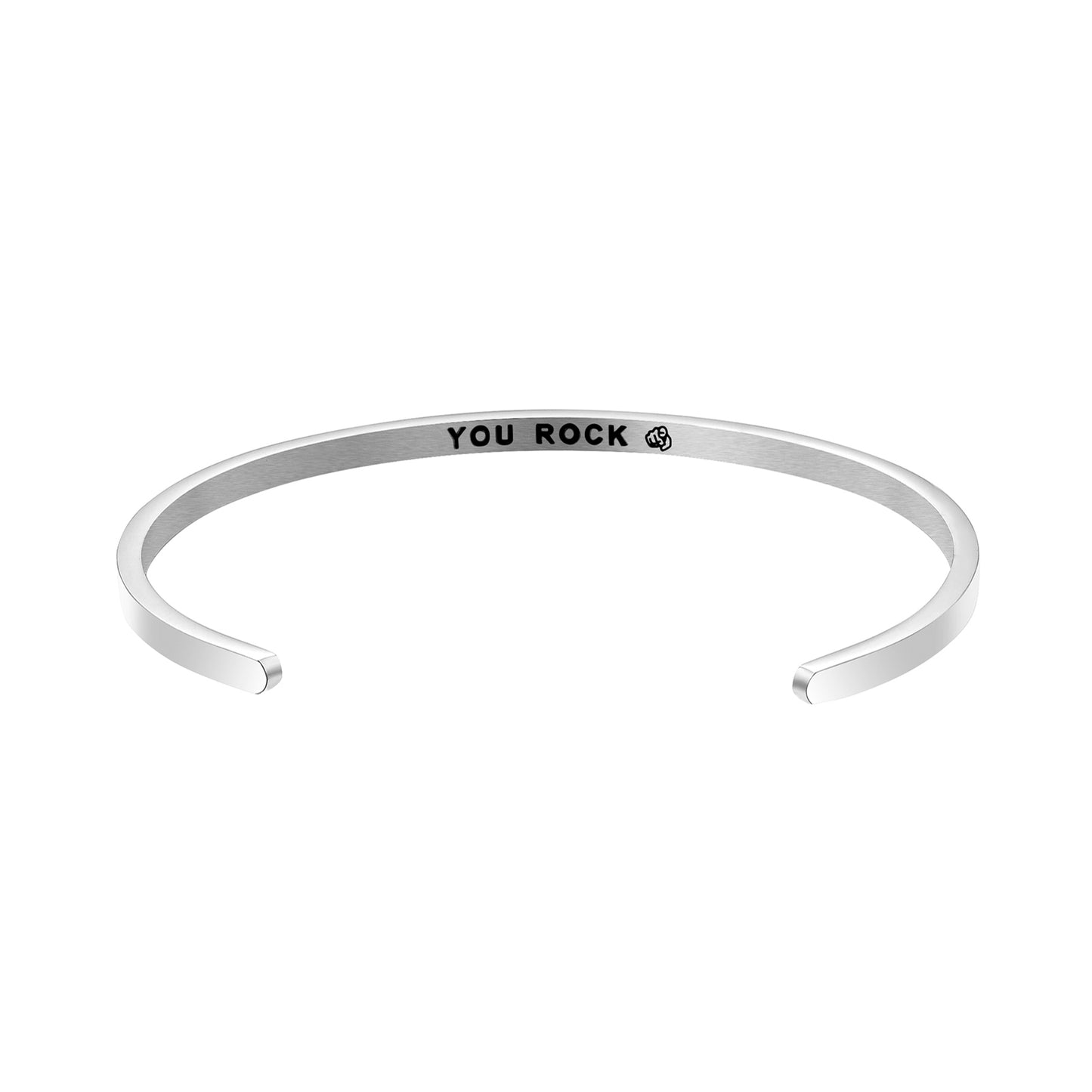 JNB/3007/Inspirational Engraved Stainless Steel Cuff Bracelet Personalized Gift