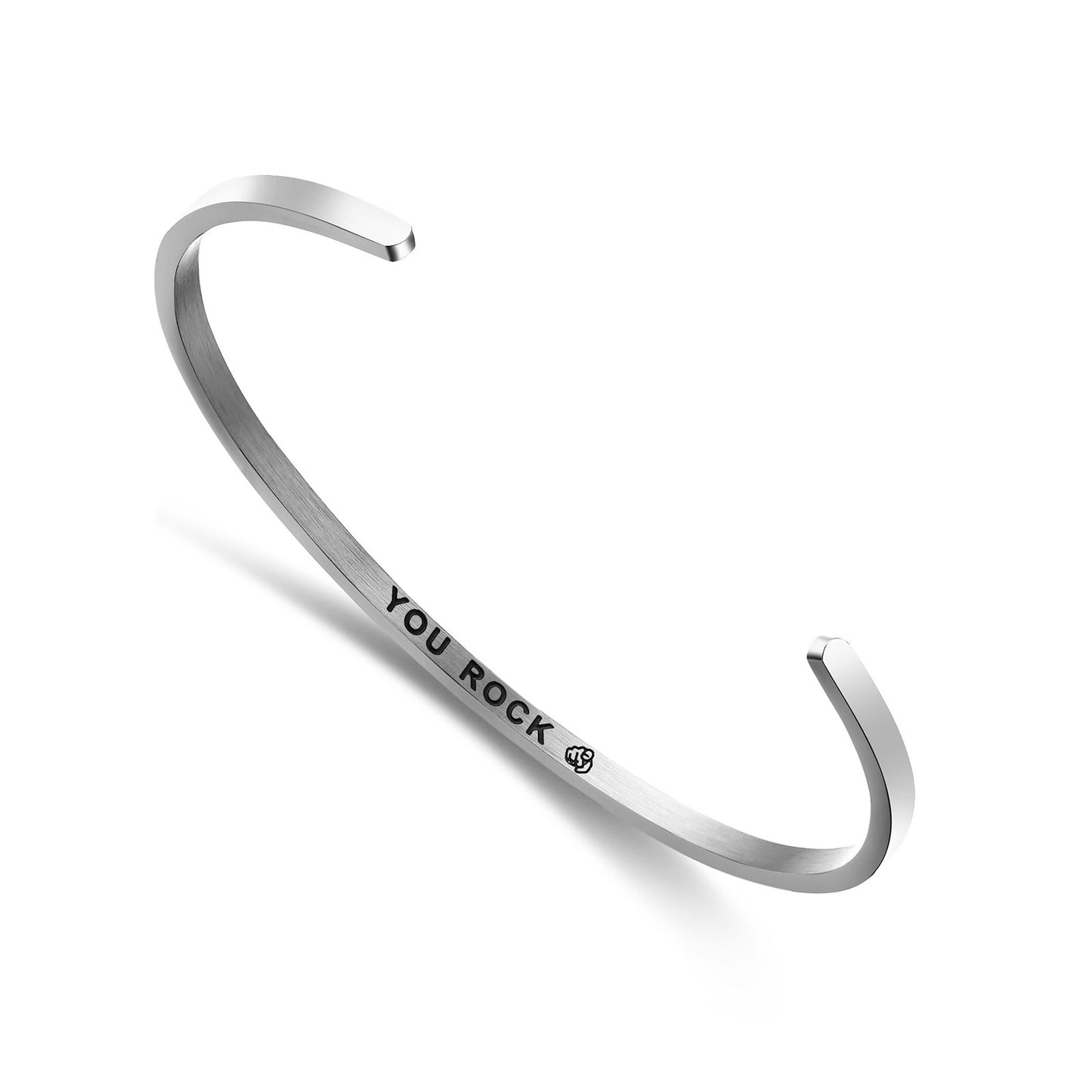 JNB/3007/Inspirational Engraved Stainless Steel Cuff Bracelet Personalized Gift