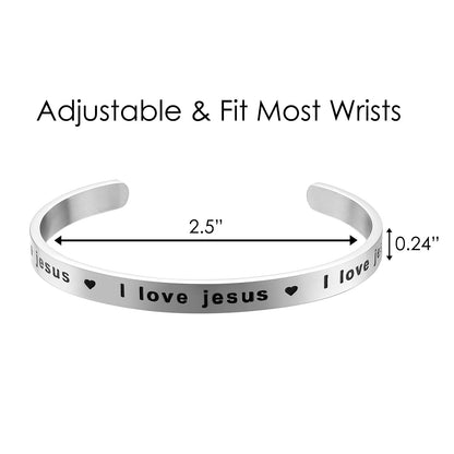 JNB/3008/Inspirational Engraved Stainless Steel Cuff Bracelet Personalized Gift