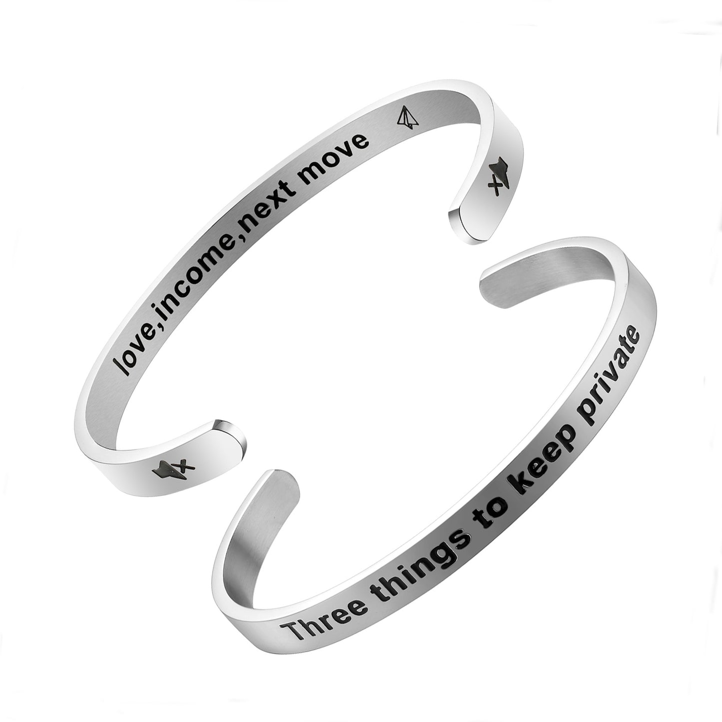 JNB/3010/Inspirational Engraved Stainless Steel Cuff Bracelet Personalized Gift