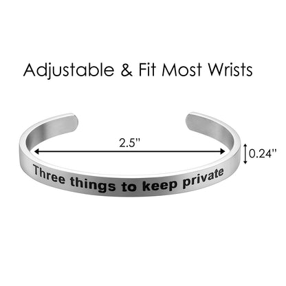 JNB/3010/Inspirational Engraved Stainless Steel Cuff Bracelet Personalized Gift