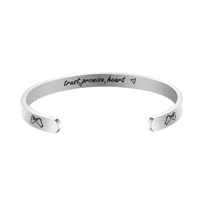 JNB/3011/Inspirational Engraved Stainless Steel Cuff Bracelet Personalized Gift