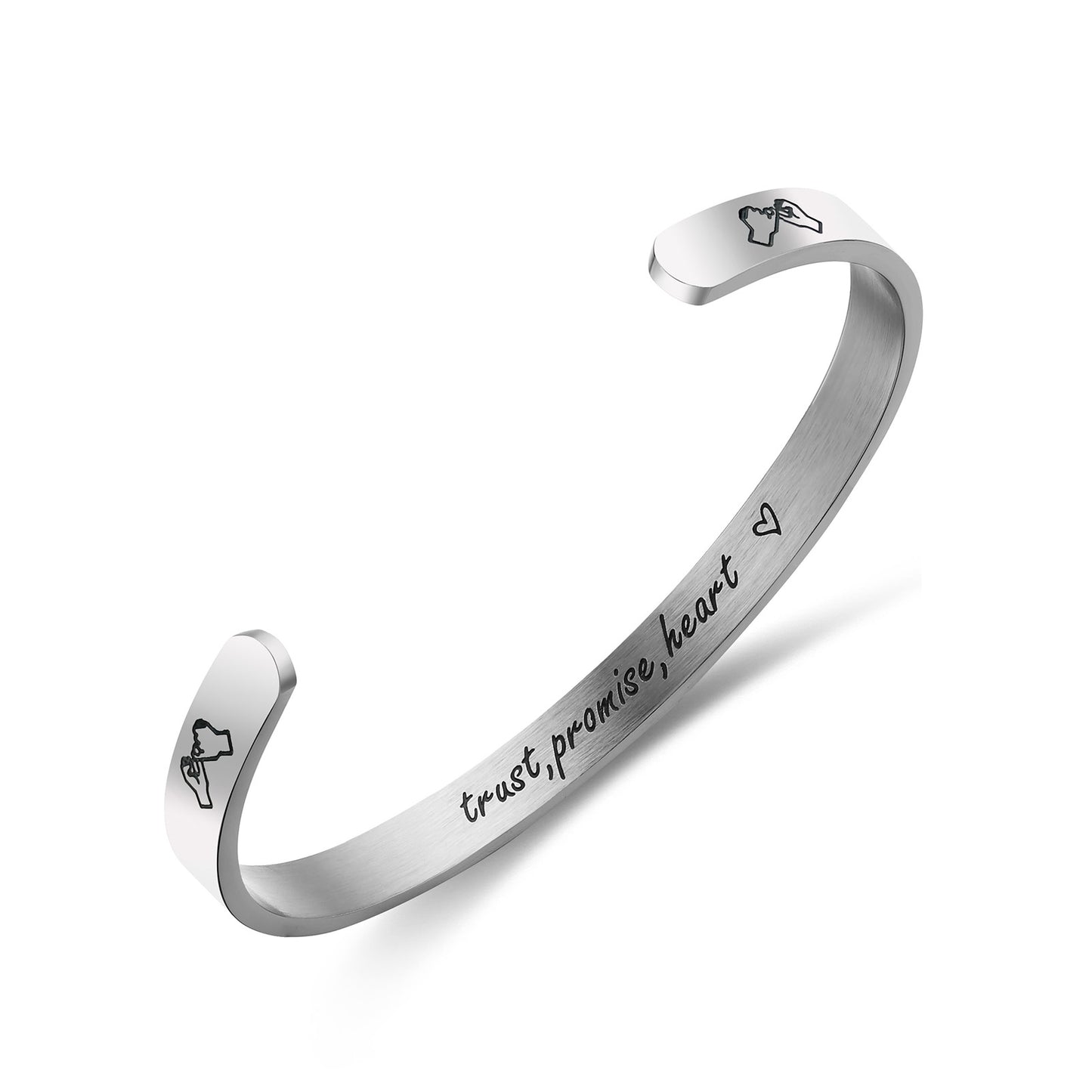 JNB/3011/Inspirational Engraved Stainless Steel Cuff Bracelet Personalized Gift