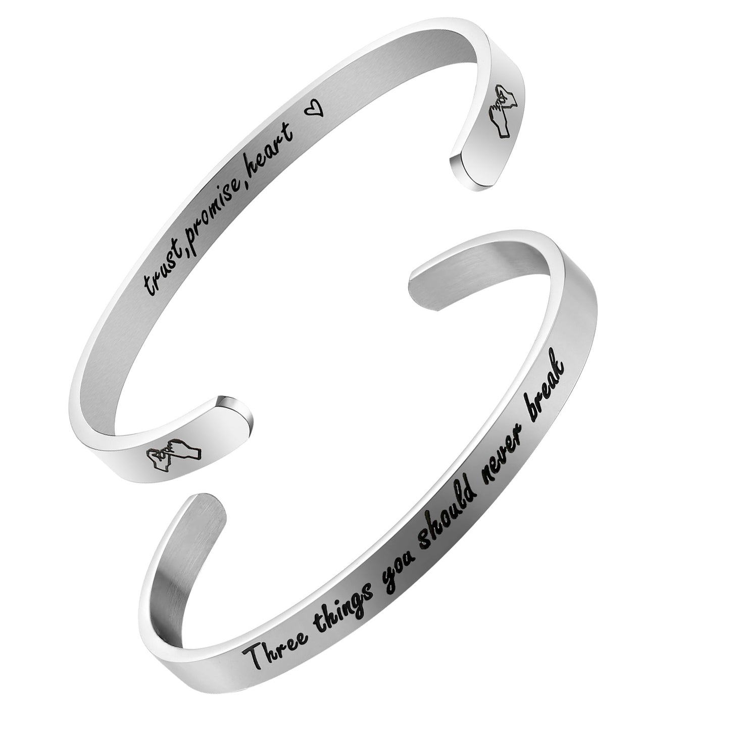 JNB/3011/Inspirational Engraved Stainless Steel Cuff Bracelet Personalized Gift