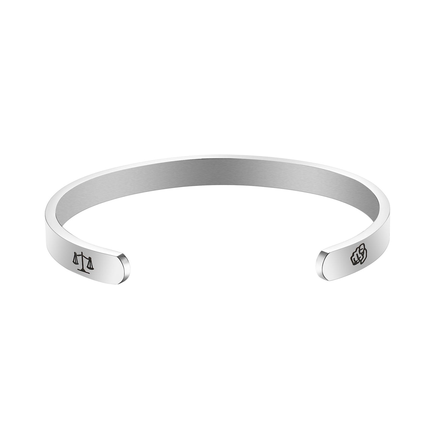 JNB/3012/Inspirational Engraved Stainless Steel Cuff Bracelet Personalized Gift