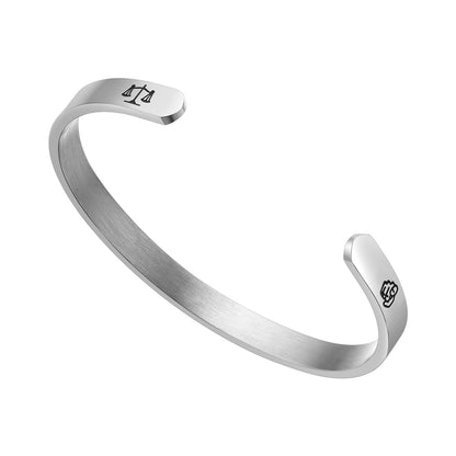 JNB/3012/Inspirational Engraved Stainless Steel Cuff Bracelet Personalized Gift