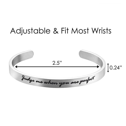 JNB/3012/Inspirational Engraved Stainless Steel Cuff Bracelet Personalized Gift