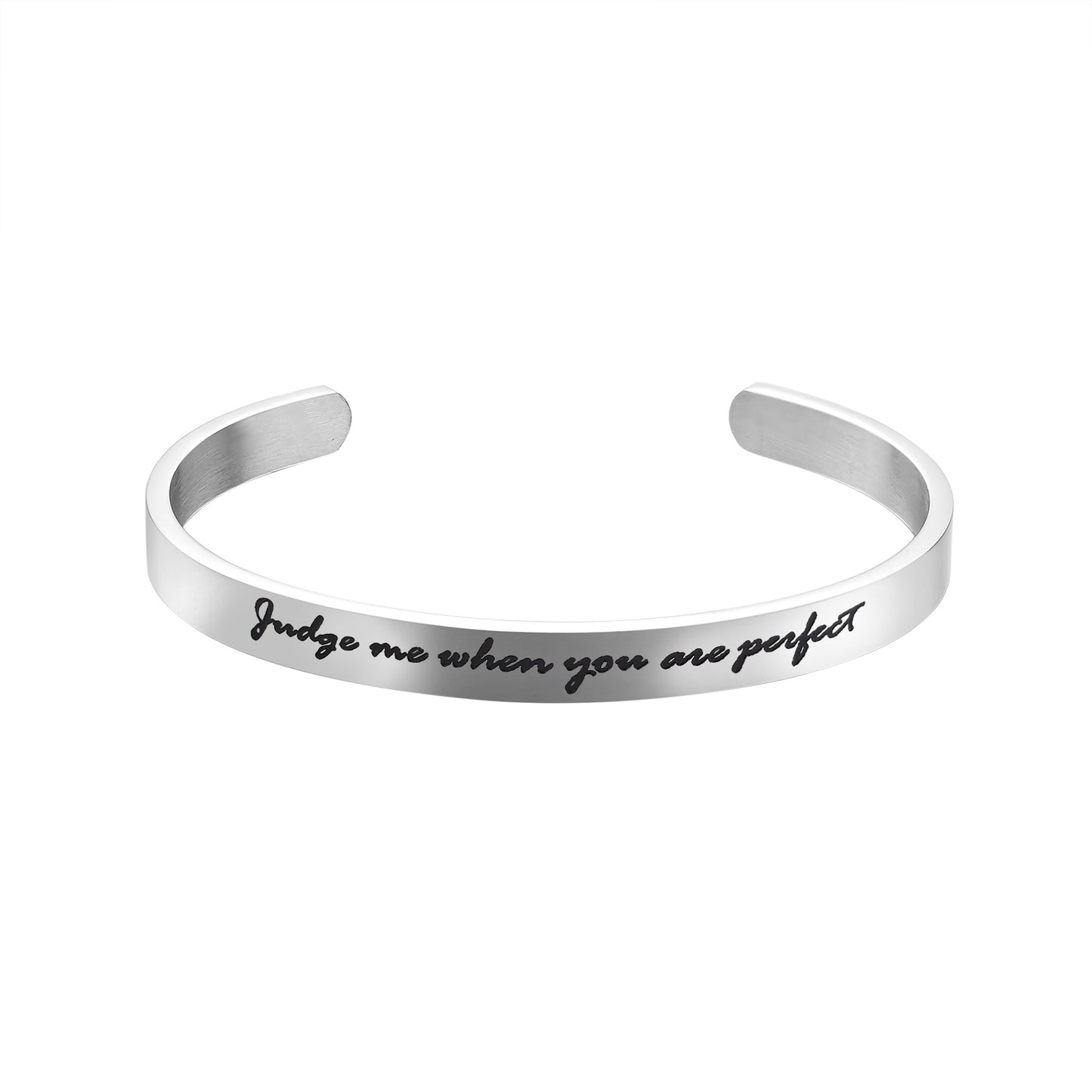 JNB/3012/Inspirational Engraved Stainless Steel Cuff Bracelet Personalized Gift