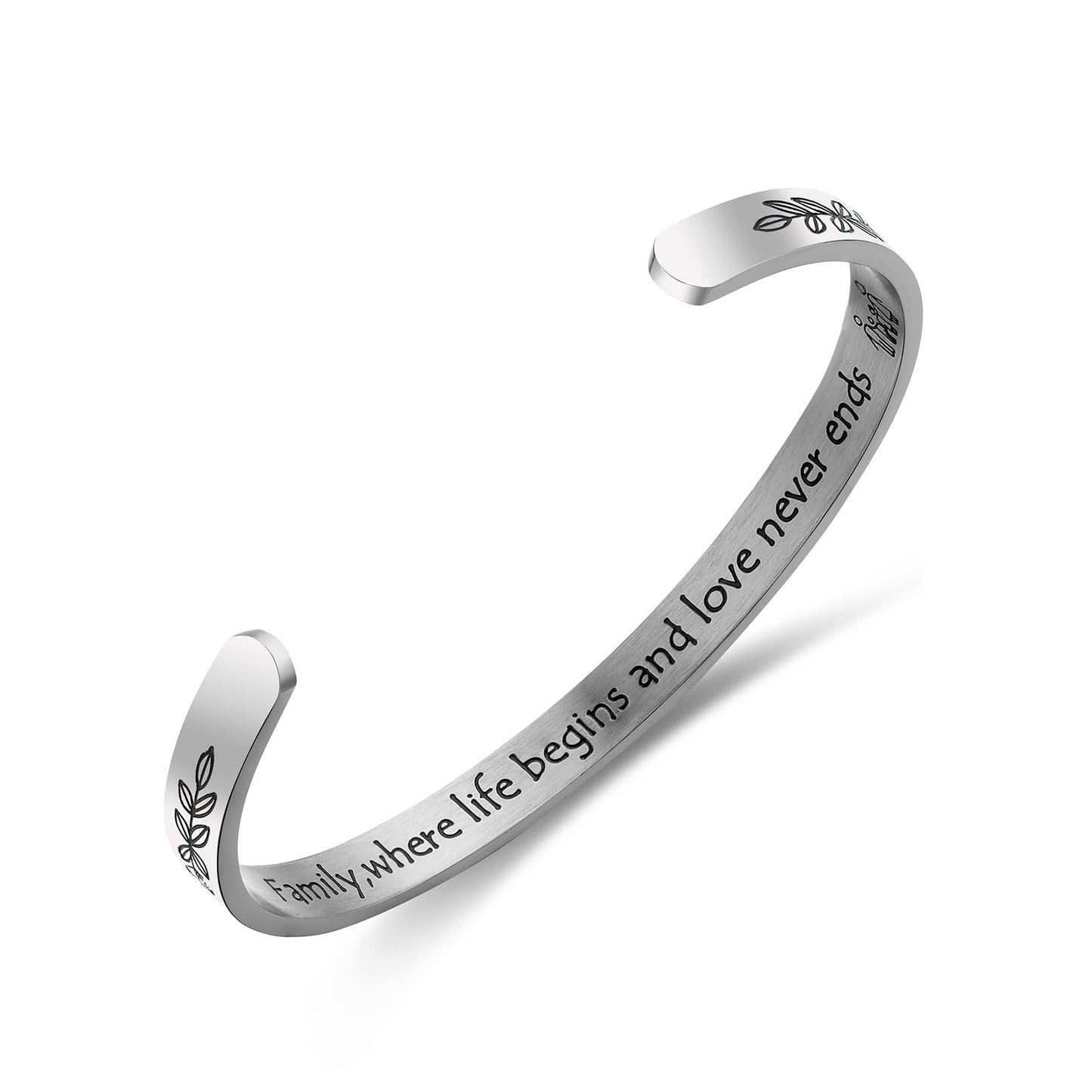 JNB/3013/Inspirational Engraved Stainless Steel Cuff Bracelet Personalized Gift