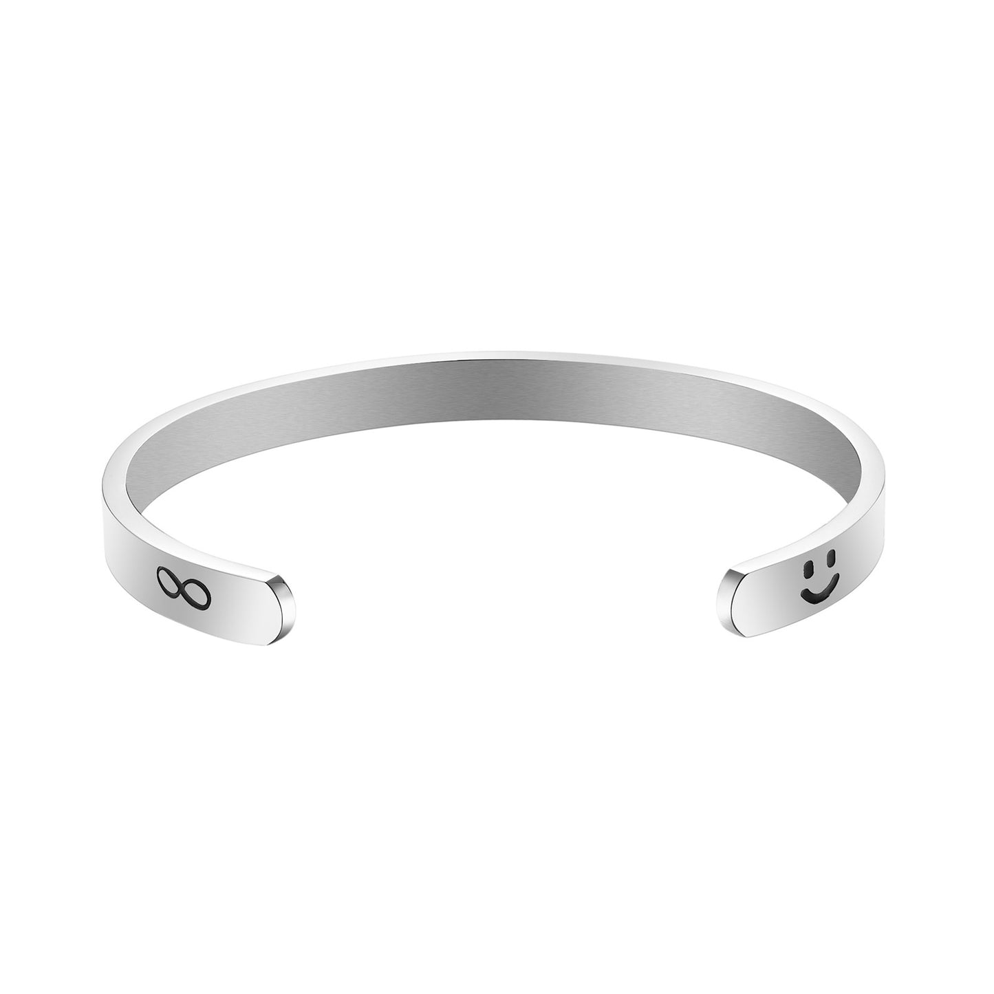 JNB/3014/Inspirational Engraved Stainless Steel Cuff Bracelet Personalized Gift