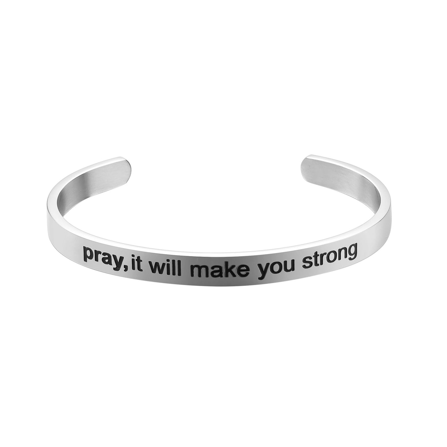 JNB/3015/Inspirational Engraved Stainless Steel Cuff Bracelet Personalized Gift