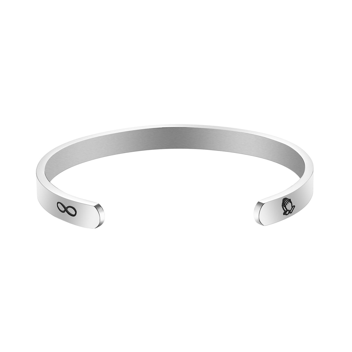 JNB/3015/Inspirational Engraved Stainless Steel Cuff Bracelet Personalized Gift