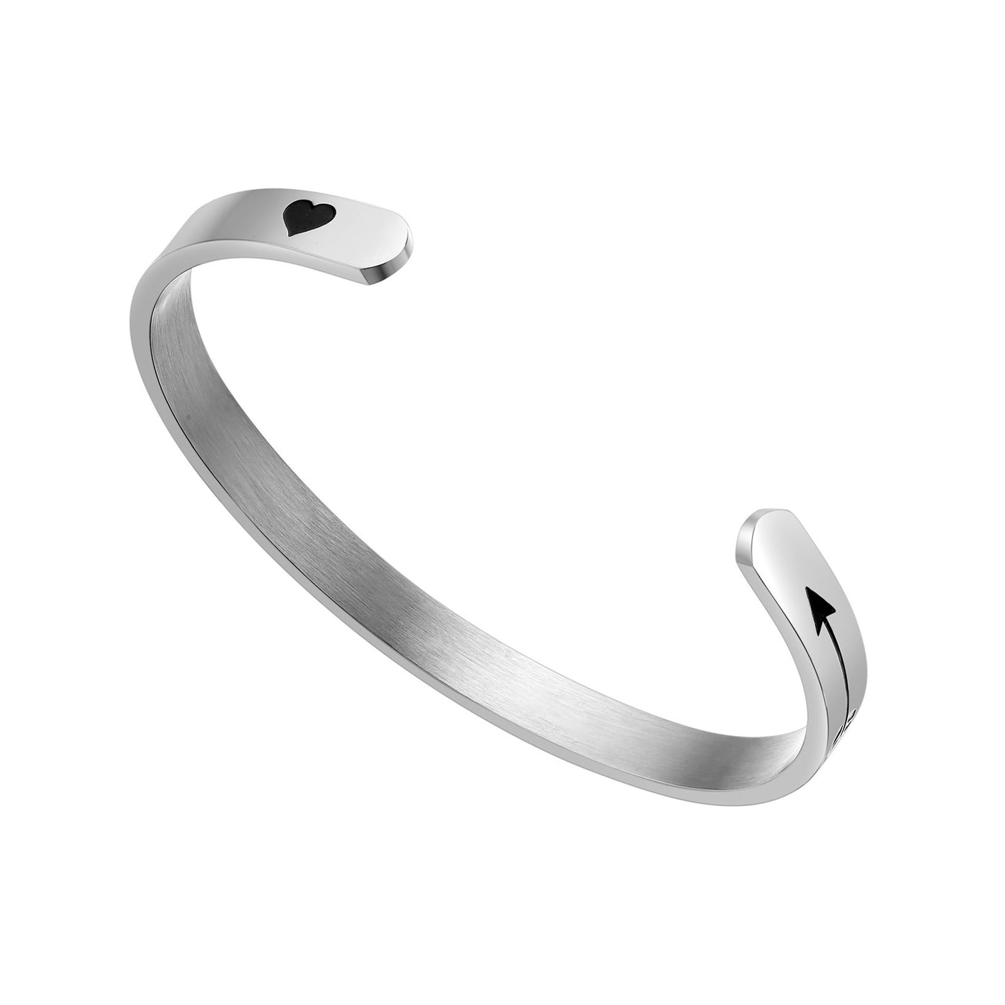 JNB/3016/Inspirational Engraved Stainless Steel Cuff Bracelet Personalized Gift