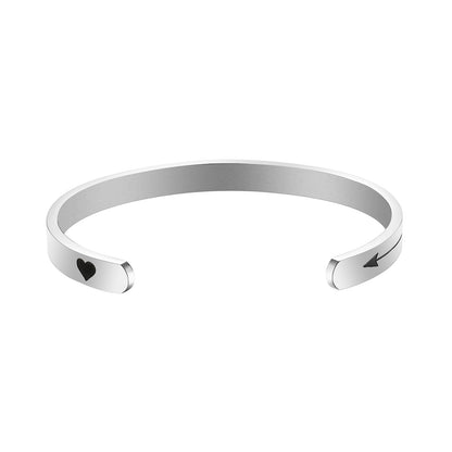 JNB/3016/Inspirational Engraved Stainless Steel Cuff Bracelet Personalized Gift