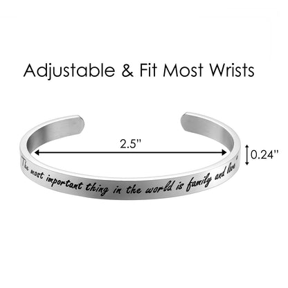 JNB/3018/Inspirational Engraved Stainless Steel Cuff Bracelet Personalized Gift