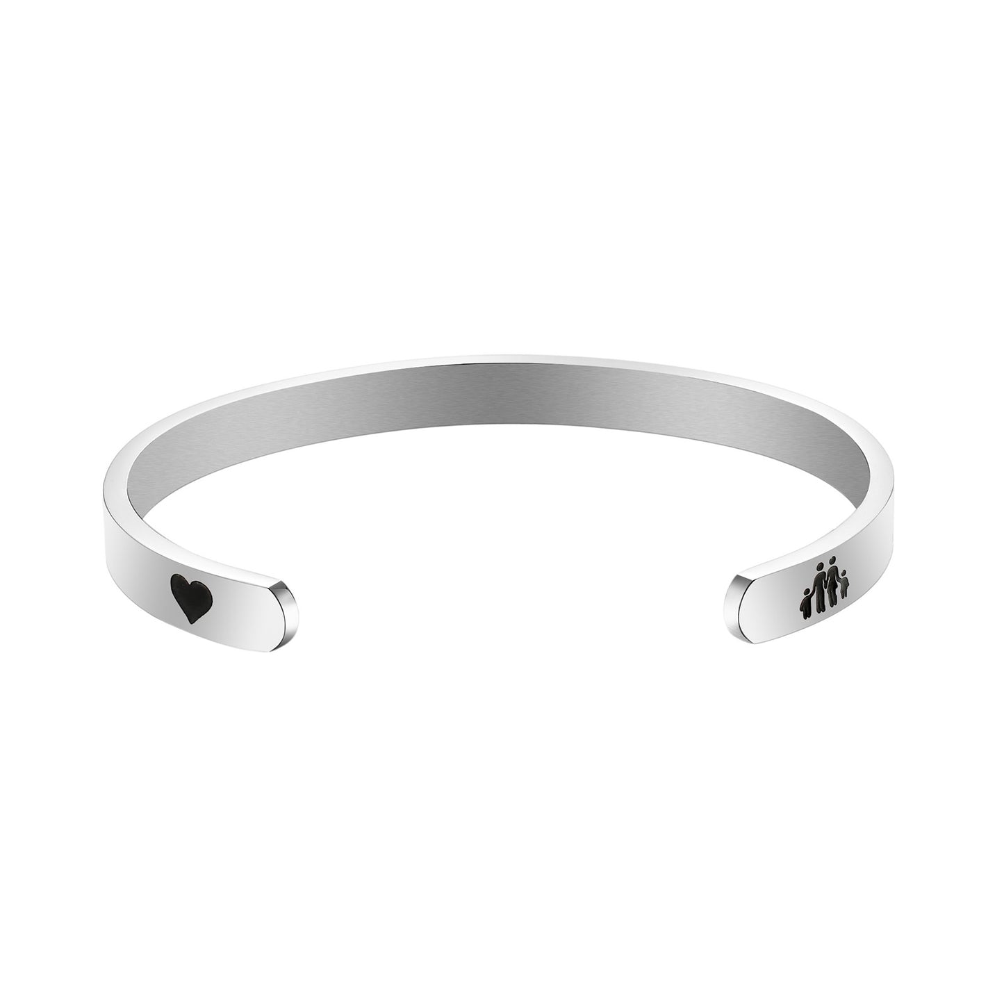 JNB/3018/Inspirational Engraved Stainless Steel Cuff Bracelet Personalized Gift