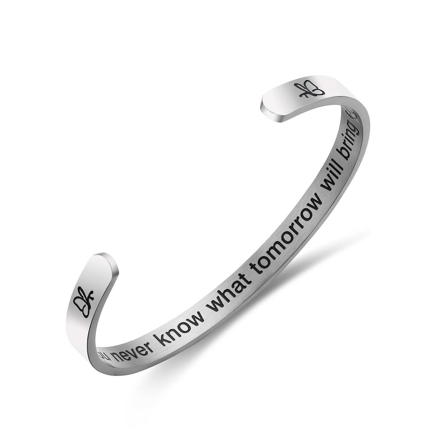 JNB/3019/ Inspirational Engraved Stainless Steel Cuff Bracelet Personalized Gift