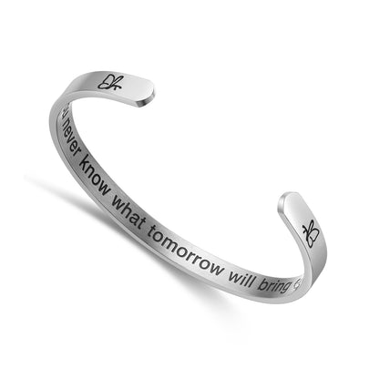 JNB/3019/ Inspirational Engraved Stainless Steel Cuff Bracelet Personalized Gift