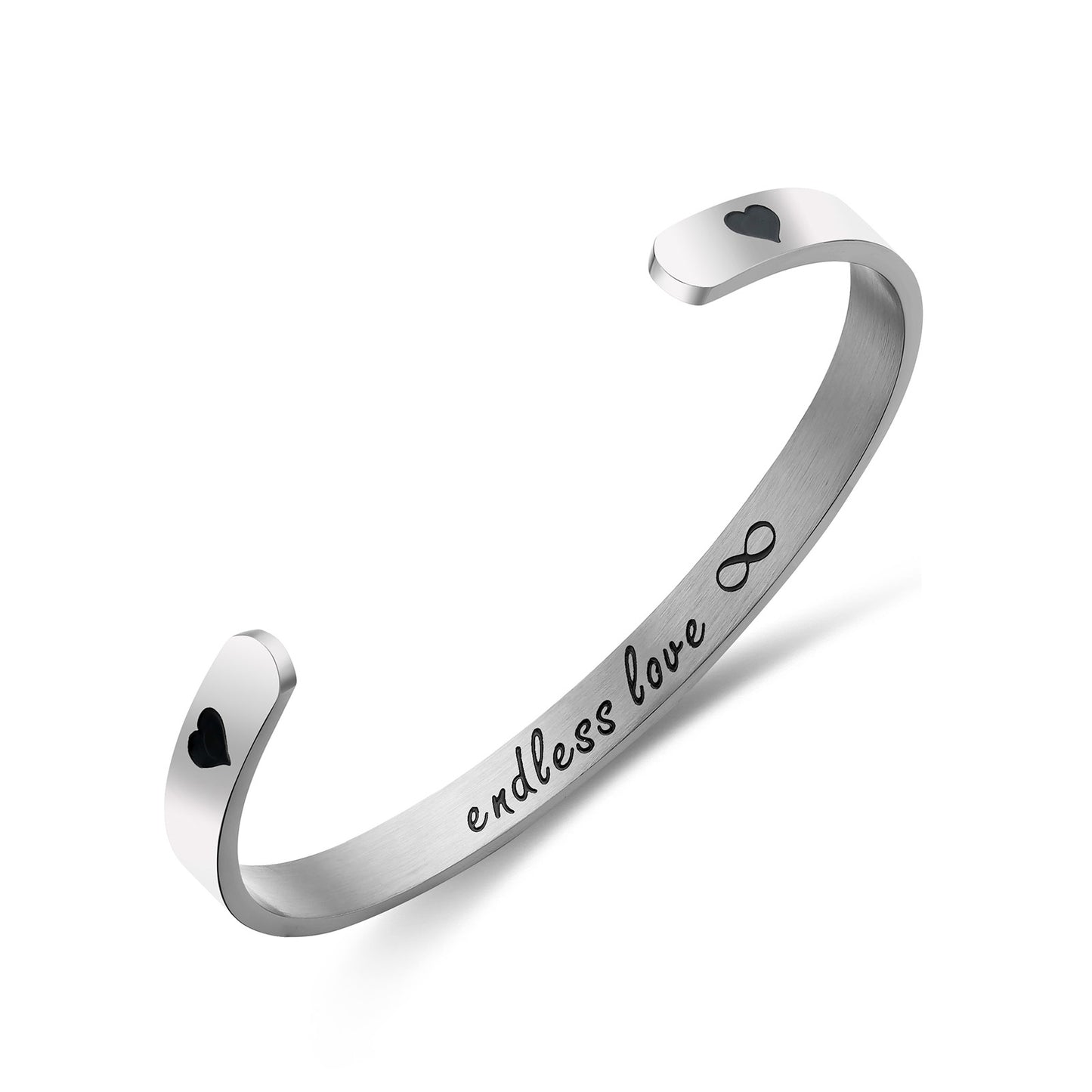 JNB/3020/Inspirational Engraved Stainless Steel Cuff Bracelet Personalized Gift