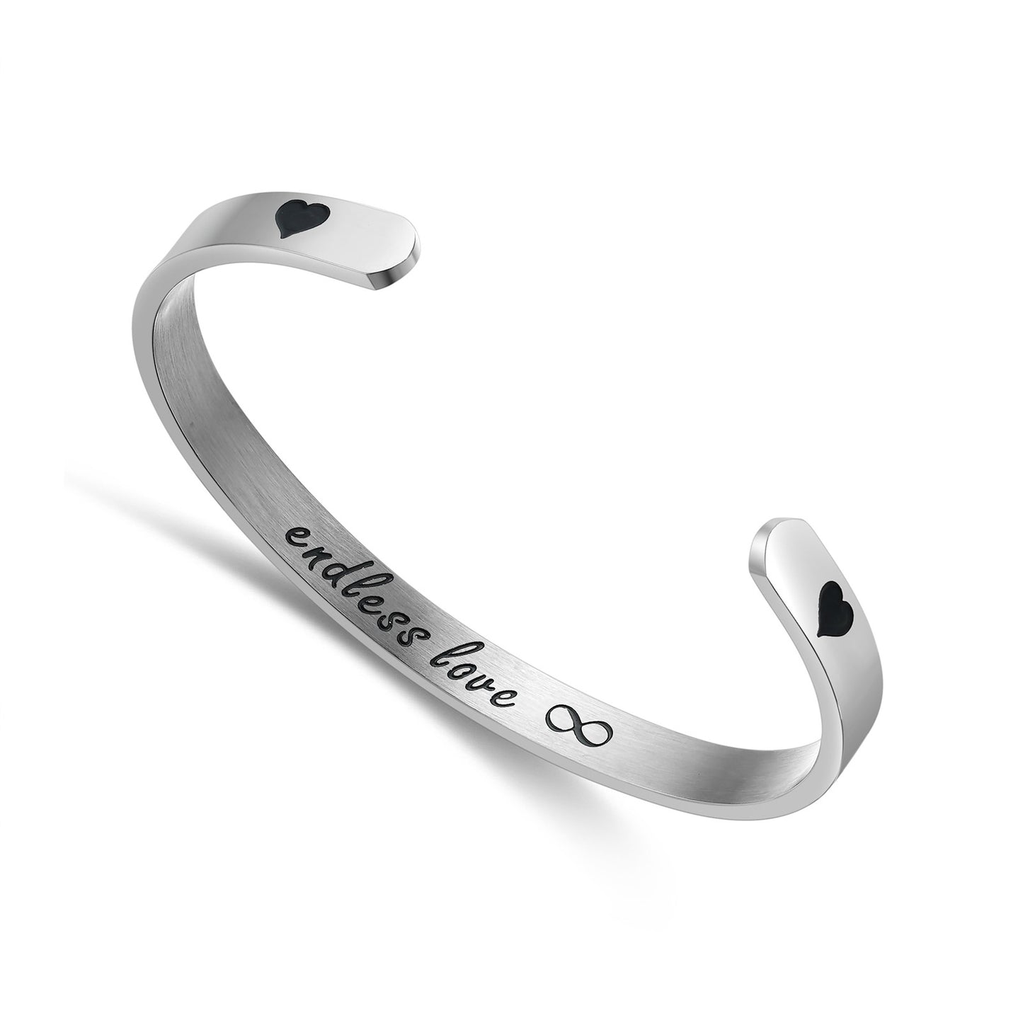 JNB/3020/Inspirational Engraved Stainless Steel Cuff Bracelet Personalized Gift