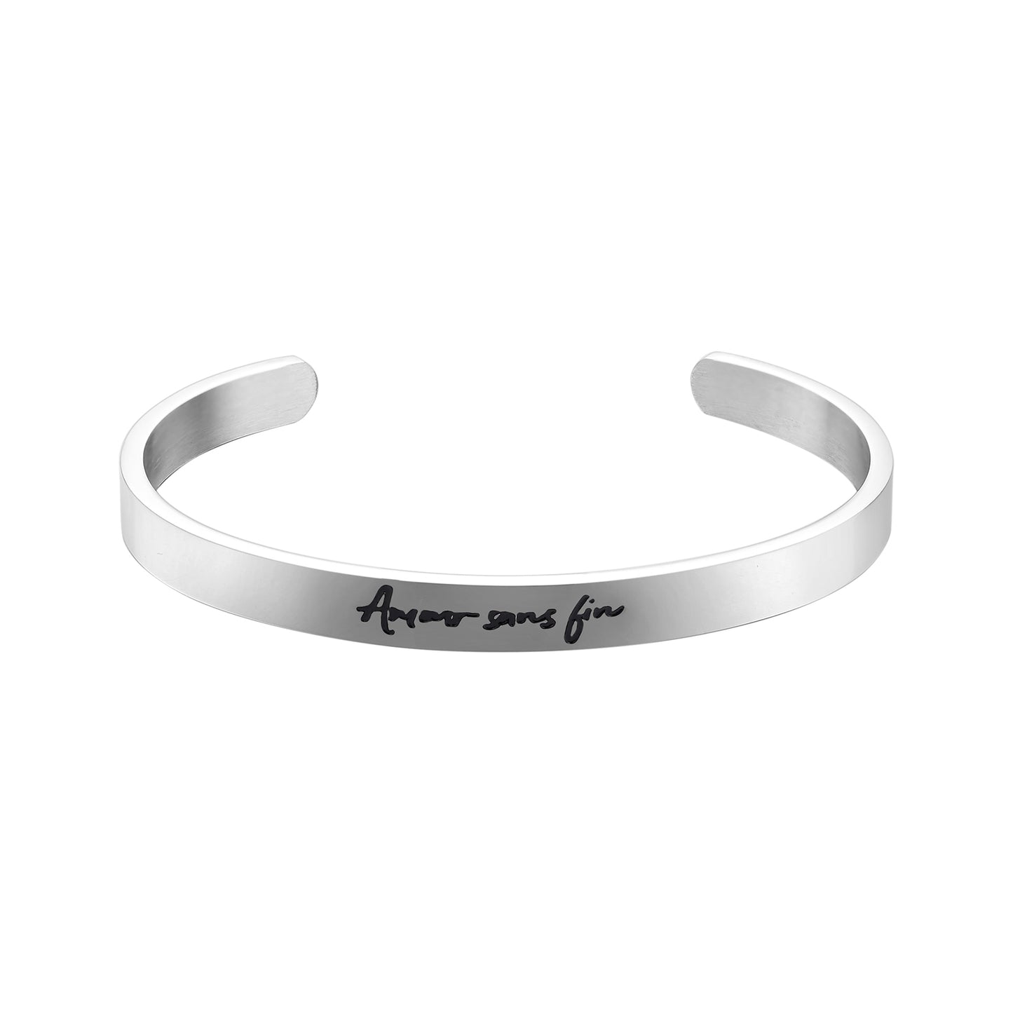 JNB/3020/Inspirational Engraved Stainless Steel Cuff Bracelet Personalized Gift